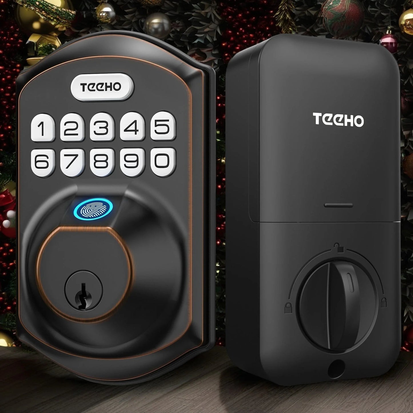 Keyless Entry Smart Lock, Fingerprint and Keypad Electronic Deadbolt for Front Door, Easy Installation in Oil Rubbed Bronze Finish