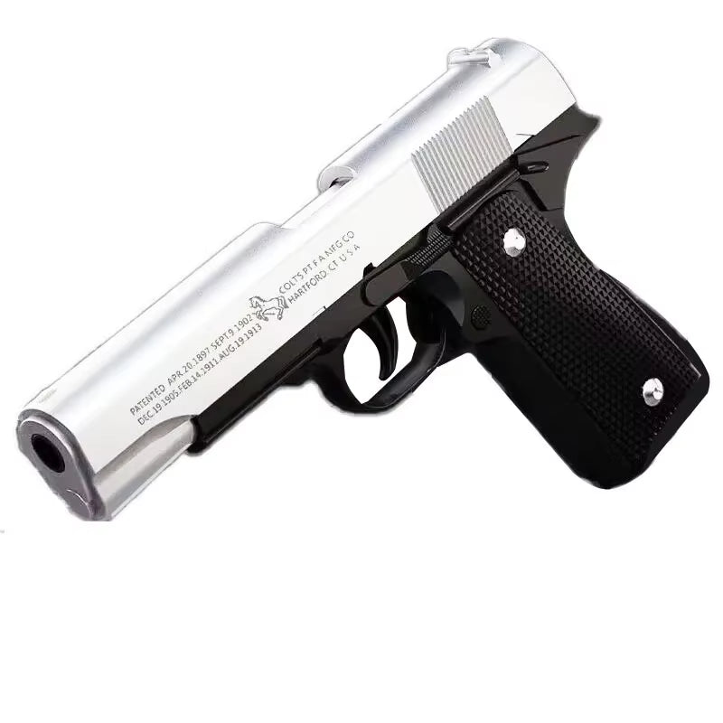 Black Automatic Colt 1911 Automatic Shell Soft Bullet Toy Gun Air Gun CS Shooting Weapon Boy Toy (Continuous Firing) Gift