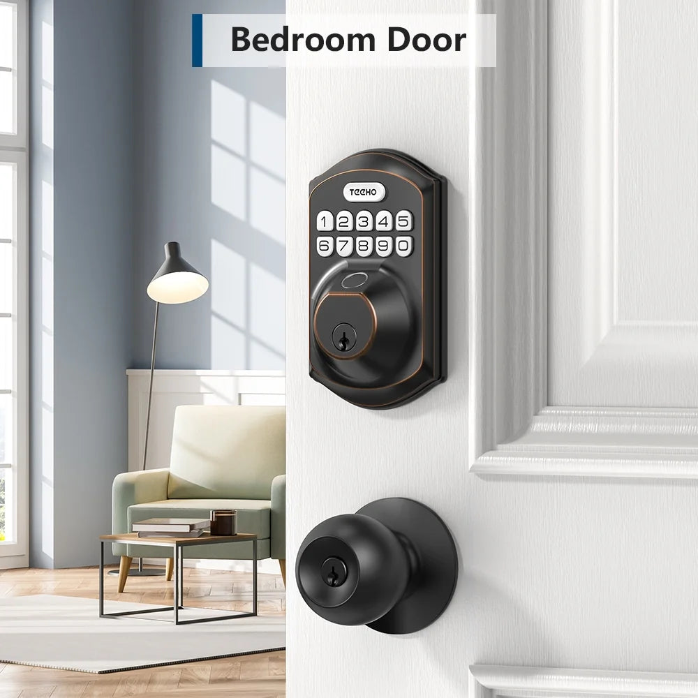 Keyless Entry Smart Lock, Fingerprint and Keypad Electronic Deadbolt for Front Door, Easy Installation in Oil Rubbed Bronze Finish