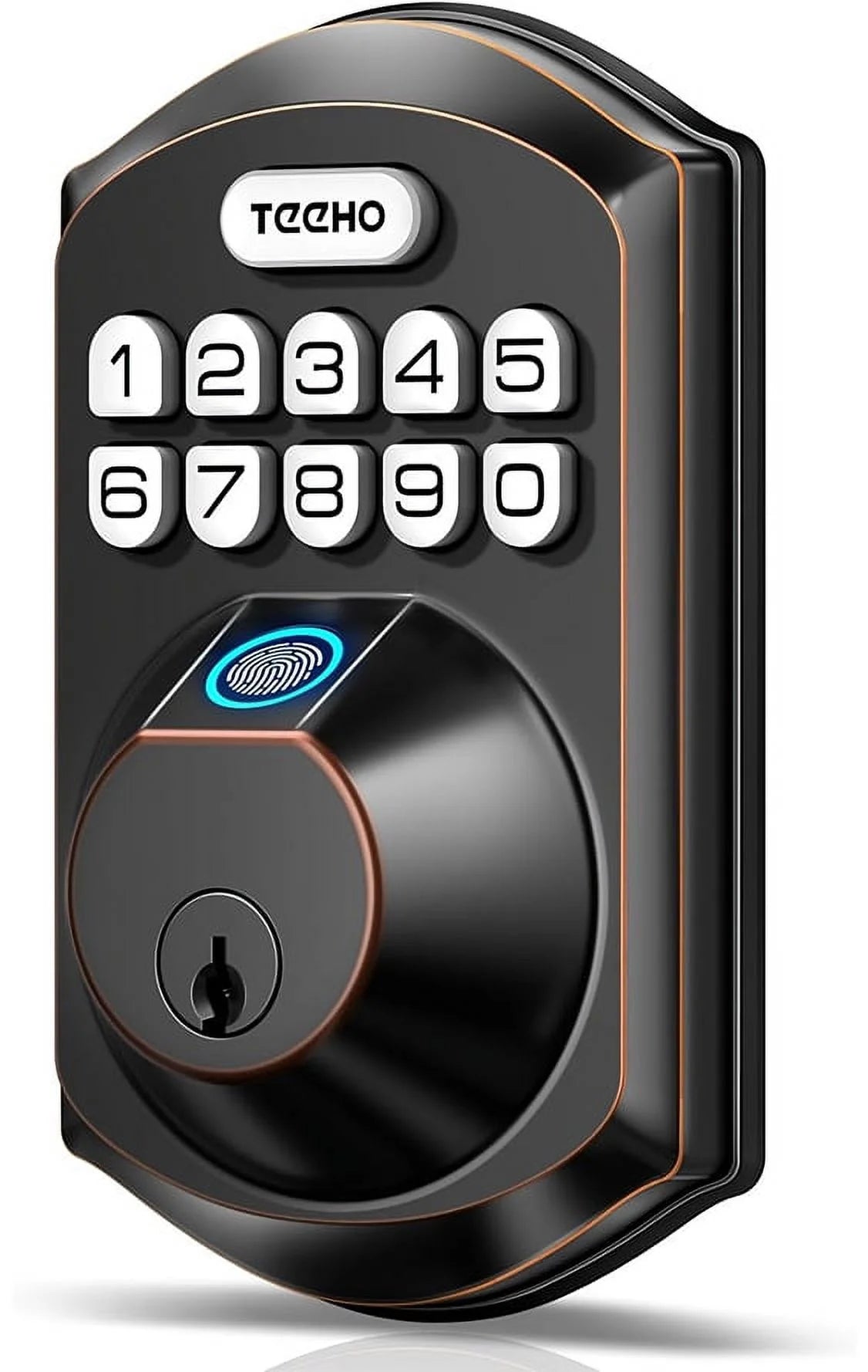 Keyless Entry Smart Lock, Fingerprint and Keypad Electronic Deadbolt for Front Door, Easy Installation in Oil Rubbed Bronze Finish