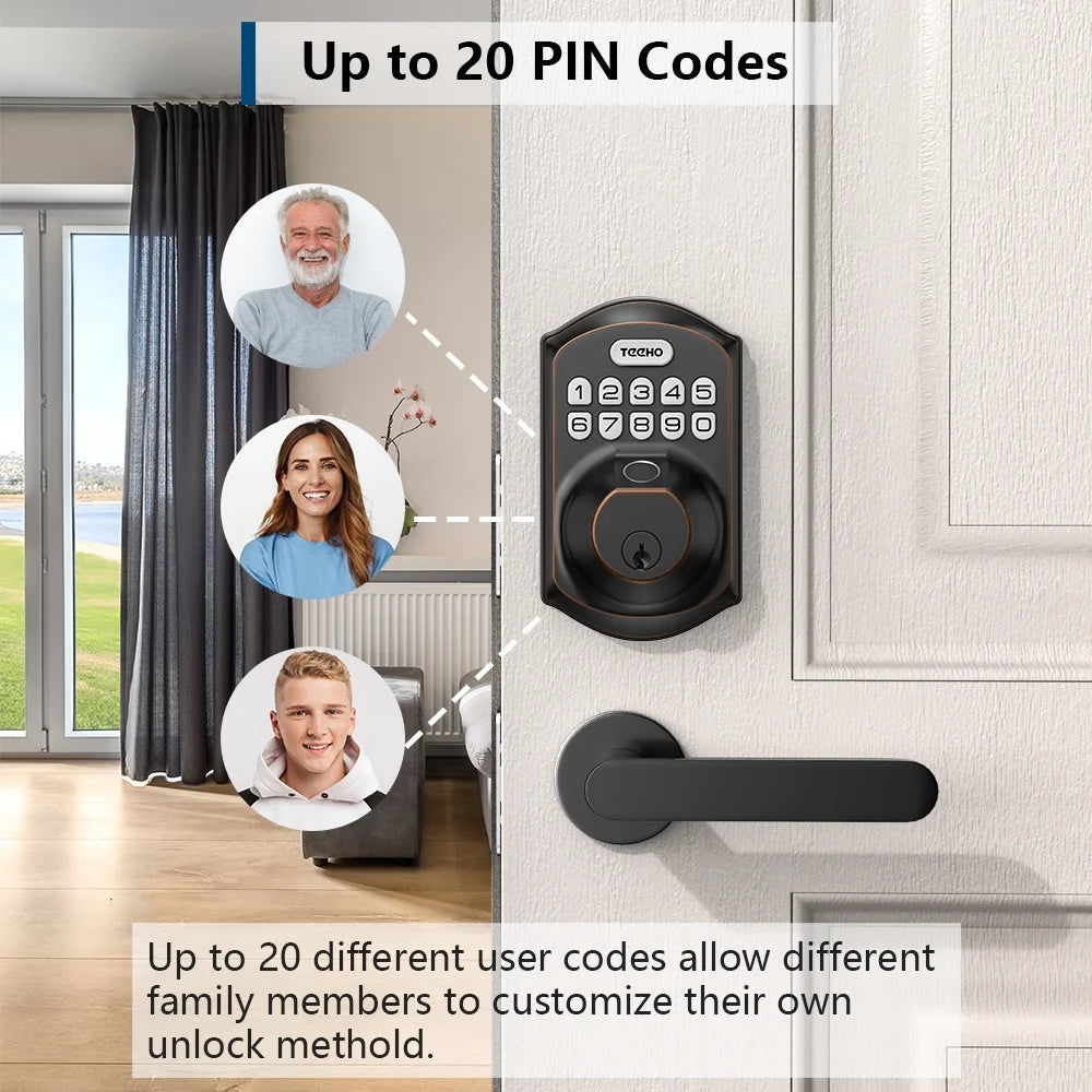 Keyless Entry Smart Lock, Fingerprint and Keypad Electronic Deadbolt for Front Door, Easy Installation in Oil Rubbed Bronze Finish