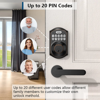Keyless Entry Smart Lock, Fingerprint and Keypad Electronic Deadbolt for Front Door, Easy Installation in Oil Rubbed Bronze Finish